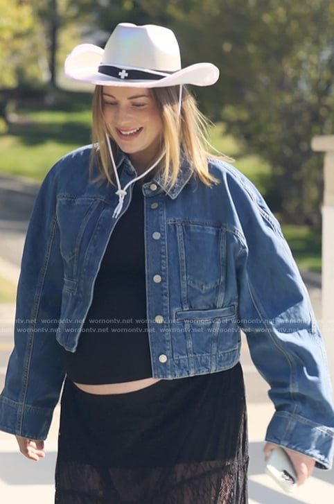 Whitney's denim jacket on The Secret Lives of Mormon Wives