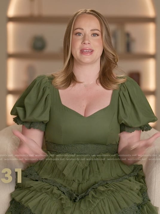 Whitney's green confessional dress on The Secret Lives of Mormon Wives
