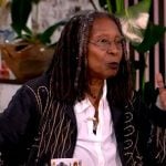 Whoopi’s black embroidered jacket on The View
