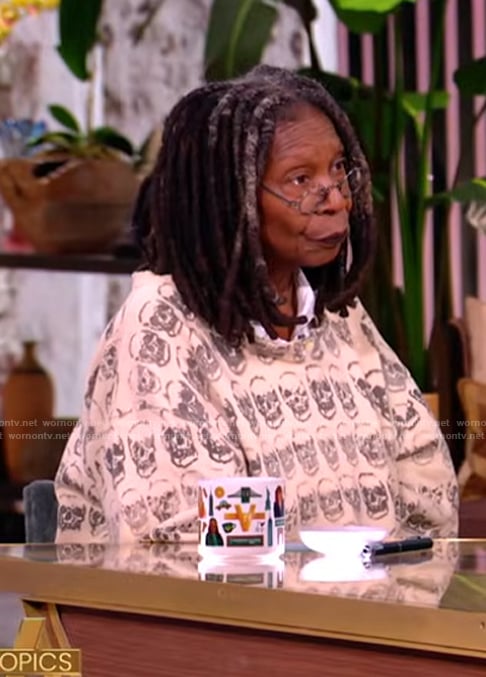 Whoopi's skull print sweater on The View