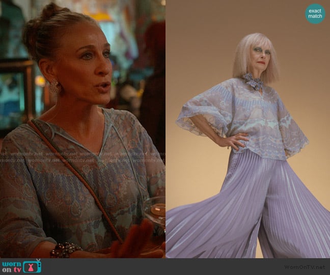 Zandra Rhodes 2020 Spring Summer Collection worn by Carrie Bradshaw (Sarah Jessica Parker) on And Just Like That