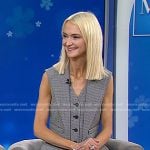 Zanna Roberts Rassi’s grey houndstooth vest and pants on Today