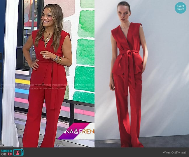 Zara Belted Vest and Flared Pants worn by Sabrina Soto on Today