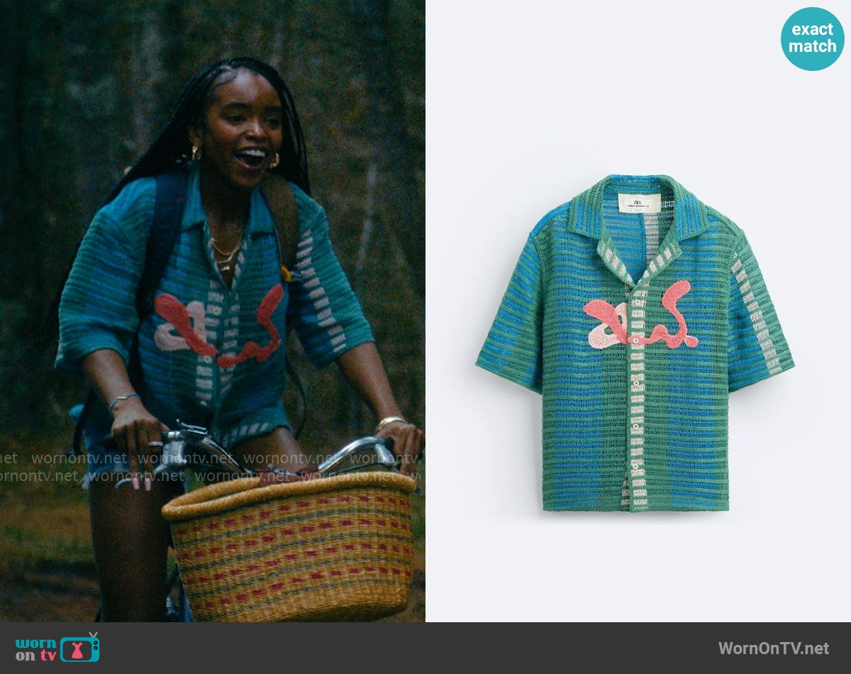 Zara Embroidered Crochet Shirt worn by Keisha Clark (Lovie Simone) on Forever