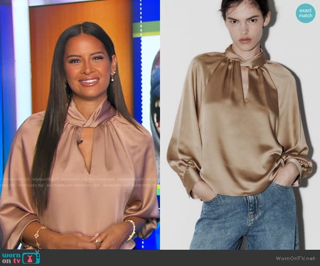 Zara Satin Longsleeved Blouse