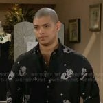 Zende’s black snake shirt on The Bold and the Beautiful