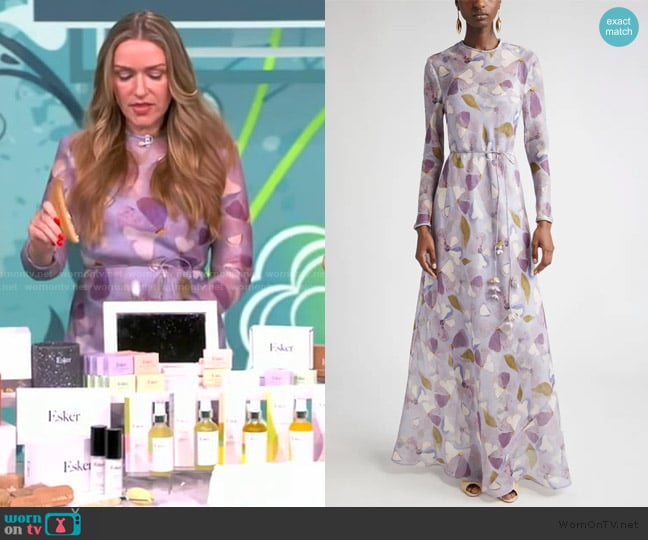 Zimmermann Floral Print Long Sleeve Linen & Silk Maxi Dress worn by Shannon Davenport on The View