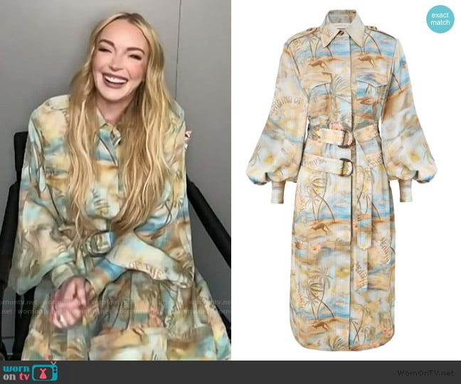 Zimmermann Illuminate Cargo Midi Dress worn by Lindsay Lohan on E! News