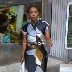 Zinhle’s satin geometric print dress on NBC News Daily
