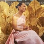 Zoe Kravitz’s pink one shoulder dress on The Studio