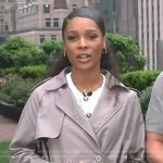 Zuri’s gray double breasted coat on Access Hollywood