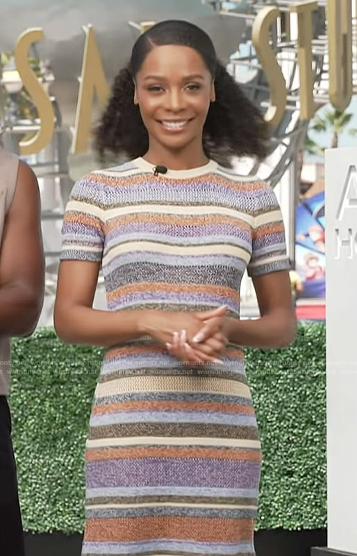 Zuri's striped midi dress on Access Hollywood