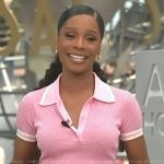 Zuri’s pink textured top on Access Hollywood