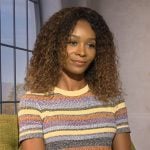 Zuri’s striped midi dress on Access Hollywood