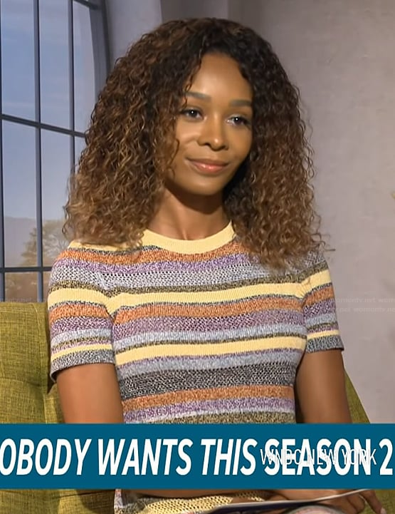 Zuri's striped midi dress on Access Hollywood
