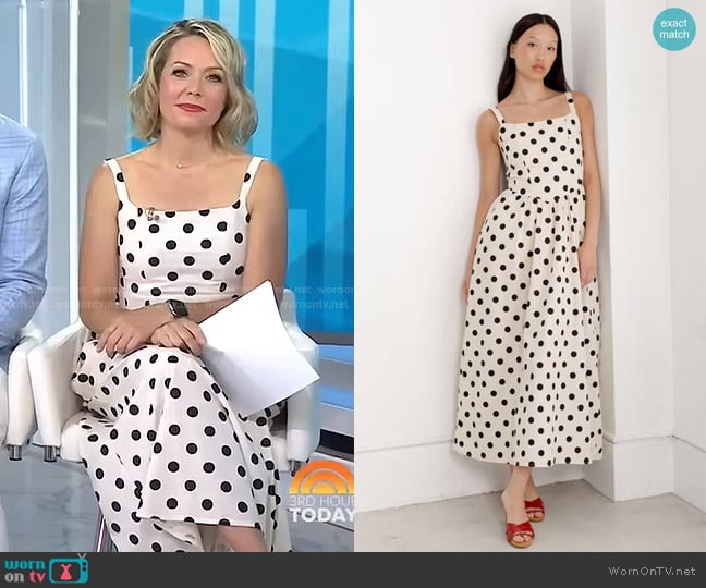 A Bronze Age Aura Dress in Polka Dot worn by Dylan Dreyer on Today