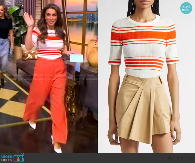 A.L.C. Jack Stripe Cotton Blend Knit Top worn by Alyssa Farah Griffin on The View