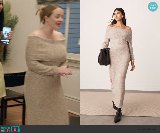 ASOS Knitted Bardot Midaxi Dress worn by Whitney Leavitt on The Secret Lives of Mormon Wives