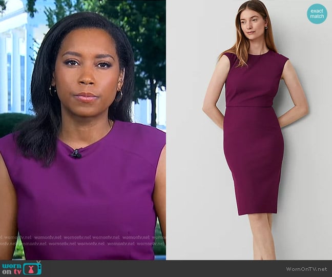 Ann Taylor Crew Neck Sheath Dress in Bi-Stretch worn by Rachel Scott on Good Morning America