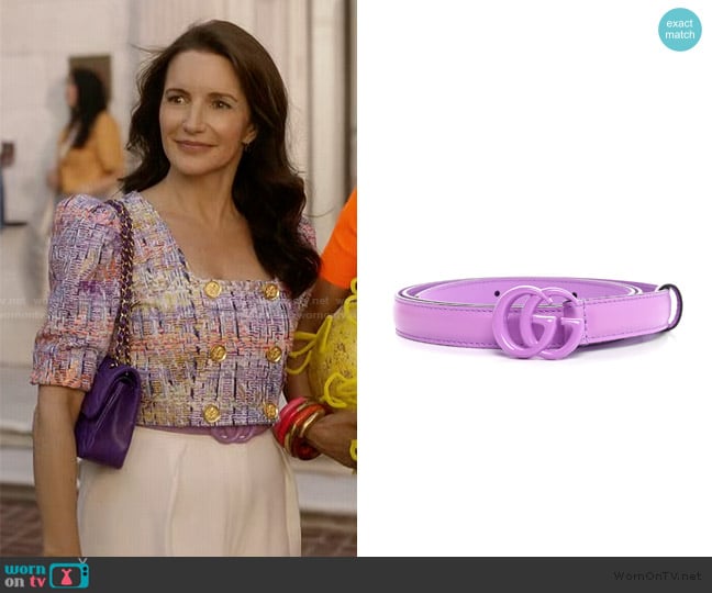 Gucci Azalea Double G Belt worn by Charlotte York (Kristin Davis) on And Just Like That