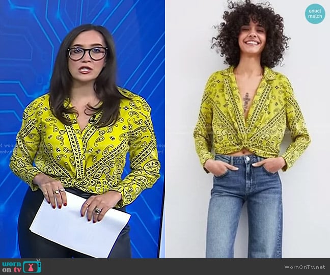 Zara Bandana Print Top worn by Savannah Sellers on Today