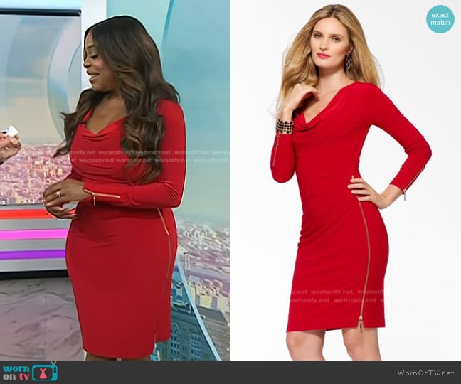 Cache Cowl Neck Jersey Dress worn by Niecy Nash-Betts on Today