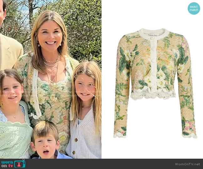 Cara Cara Jolene Cotton Crop Cardigan worn by Jenna Bush Hager on Today