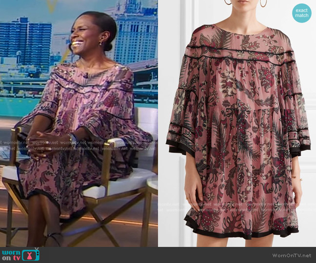 Chloe Georgette Silk Dress worn by Deborah Roberts on Good Morning America