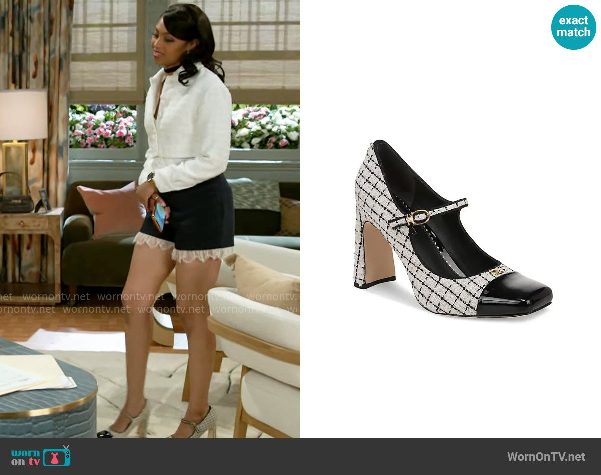 Circus NY by Sam Edelman Elora Blade-Heel Capped-Toe Mary Jane Pumps worn by Kat Richardson (Colby Muhammad) on Beyond the Gates