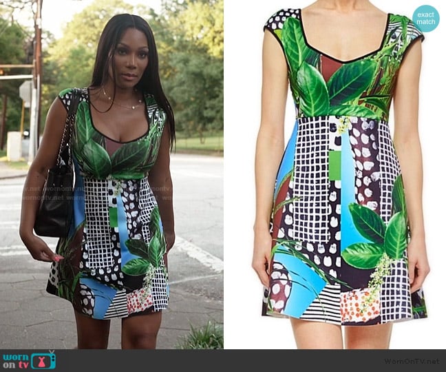 Clover Canyon Tropical dress worn by Angela Oakley on The Real Housewives of Atlanta