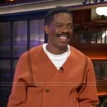 Colman Domingo's orange cardigan on The Kelly Clarkson Show