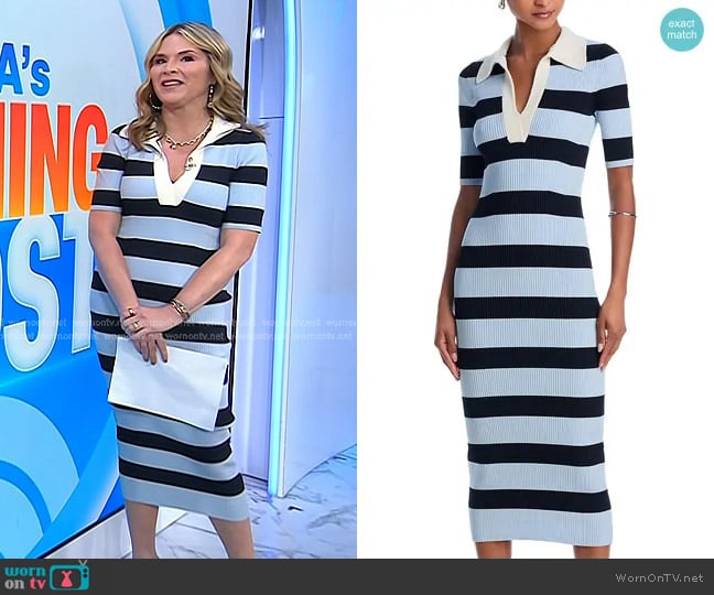 A.L.C. Darcy Dress in Midnight/Sky Blue worn by Jenna Bush Hager on Today
