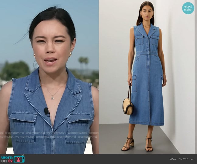 Marissa Webb Collective Denim Dress worn by Jo Ling Kent on CBS Evening News