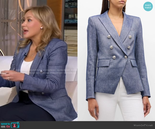 Dr. Alexandra Sowa’s blue double breasted blazser on GMA