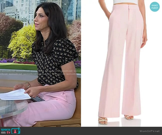 Alice + Olivia Dylan High Waist Wide Leg Pants worn by Dr. Natalie Azar on Today