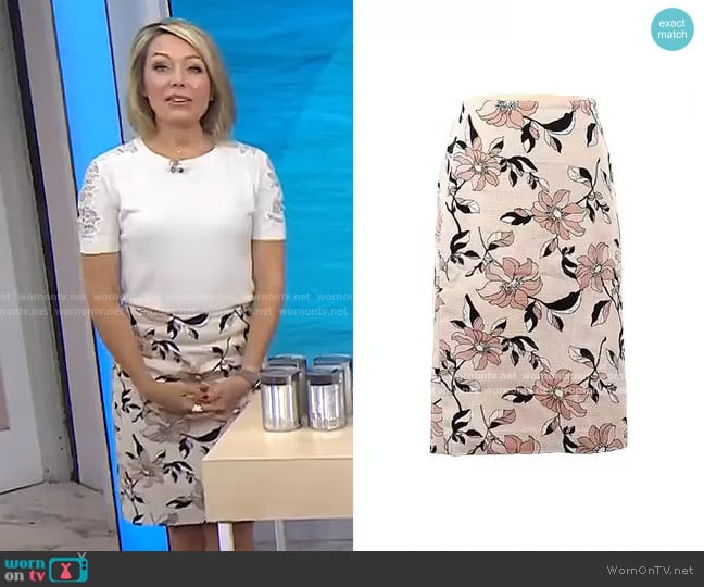 Ann Taylor Floral Pencil Skirt worn by Dylan Dreyer on Today