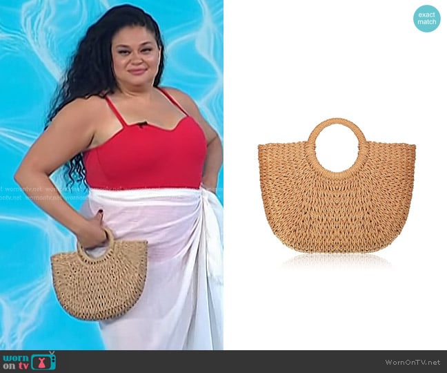 Frienda Straw Tote Bag worn by Michelle Buteau on Today