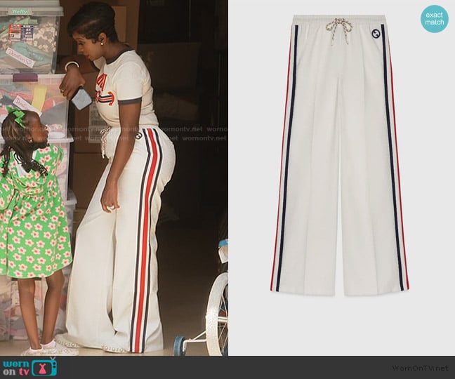 Gucci Technical Jersey Pant with Web worn by Shamea Morton Mwangi on The Real Housewives of Atlanta