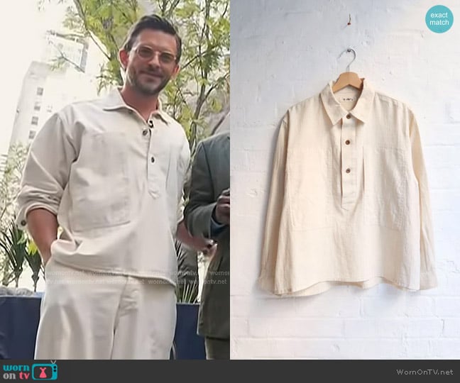 H.Unit Viyella Pullover Shirt in Kinari worn by Jonathan Bailey on Today