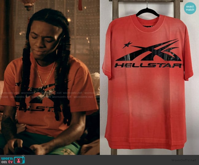 Hellstar Studios Sports Logo Tee worn by Jake (Michael Epps) on The Chi