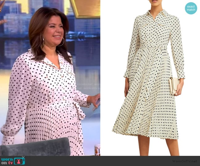 Ana’s white polka dot print shirtdress on The View