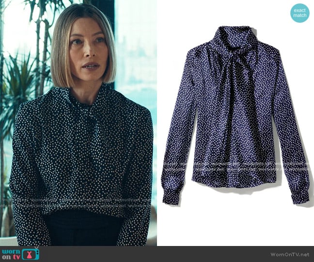 Juan Carlos Obando Polka Dot Blouse worn by Chloe Taylor (Jessica Biel) on The Better Sister