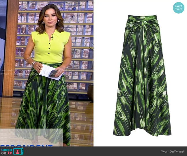 Altuzarra Kalliope Skirt worn by Rebecca Jarvis on Good Morning America