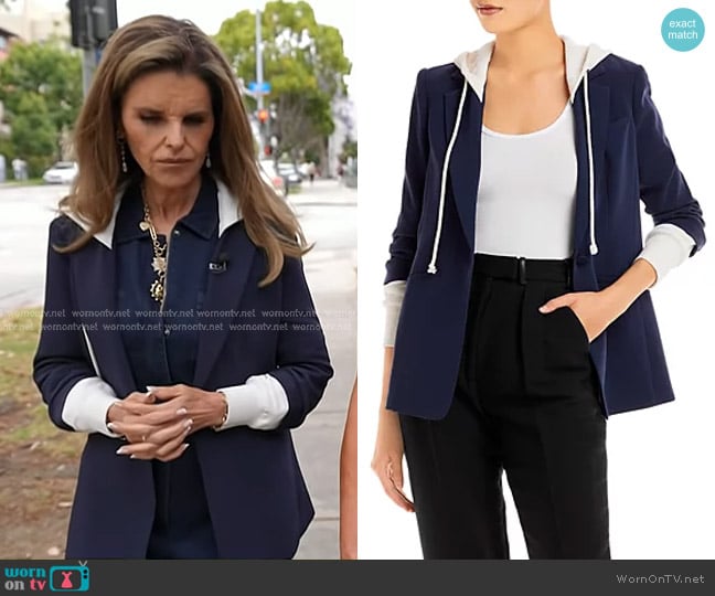 Cinq a Sept Khloe Blazer in Navy Ivory worn by Maria Shriver on Today