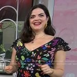 Kimmay Caldwell’s black floral print ruffle dress on Today