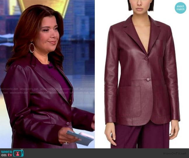 Lafayette 148 New York Lambskin Leather Blazer worn by Ana Navarro on The View