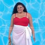 Michelle Buteau’s red one-piece swimsuit on Today