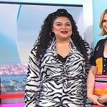 Michelle Buteau’s animal print shirt and skirt on Today