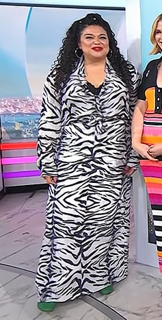 Michelle Buteau's animal print shirt and skirt on Today