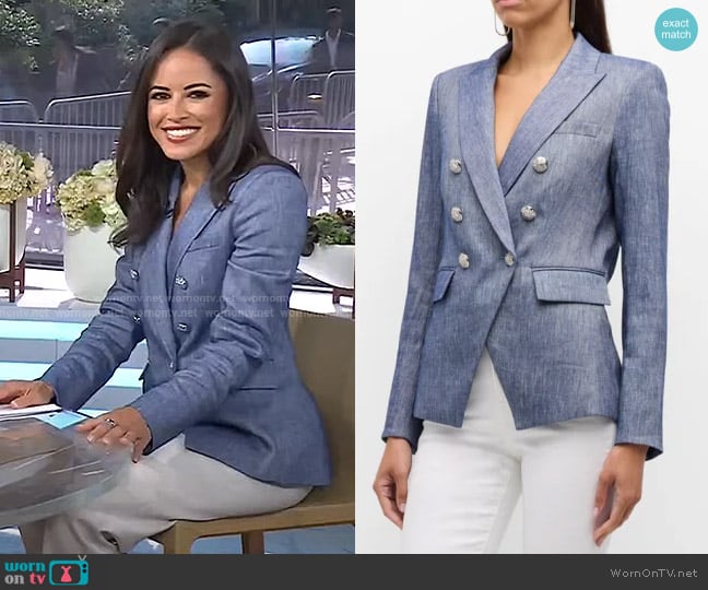 Veronica Beard Miller Dickey Jacket in Blue Melange worn by Kaylee Hartung on Today